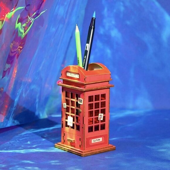 DIY Desk Organizer- London Phone Booth Pen Holder - Picture 2 of 5